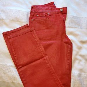 NYDJ Tummy Tuck Red Skinny Jeans Size 6